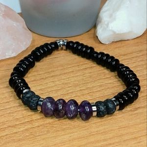 Amethyst Aromatherapy Beaded Bracelet.